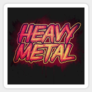 HEAVY METAL! ( Red Splatter Typo Design ) Sticker